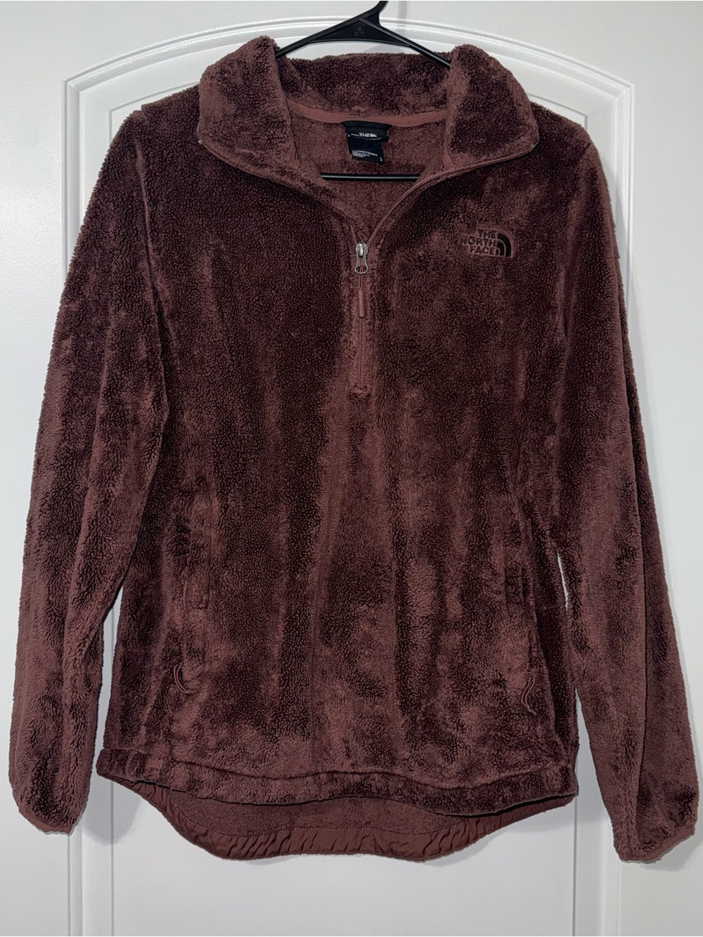 The North Face Osito 1/4 Zip Sweatshirt Women’s Size Large Brown Fuzzy Fleece - Picture 1 of 5